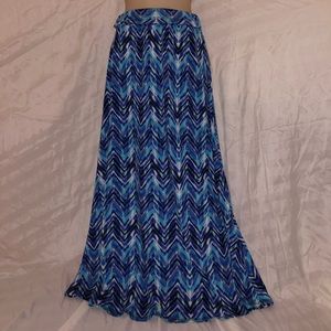 Joe Benbasset Blue Multi Patterned Maxi Skirt